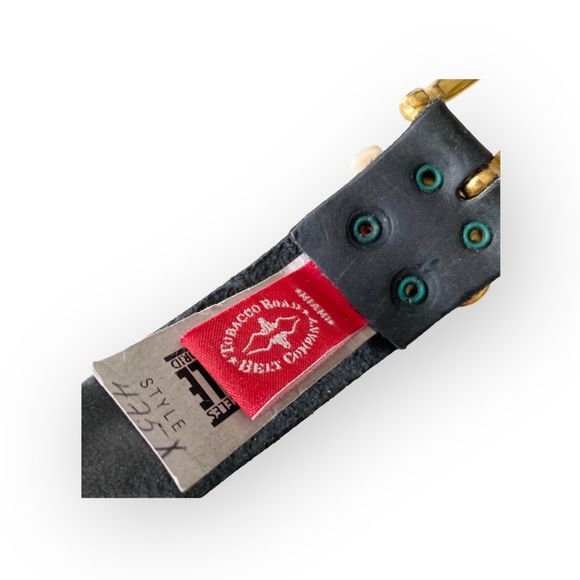 Vintage 90’s: High Speed ☻ Gold Letter Belt ☻ Bal Harbour Shops ☻ Black Leather - Picture 10 of 17